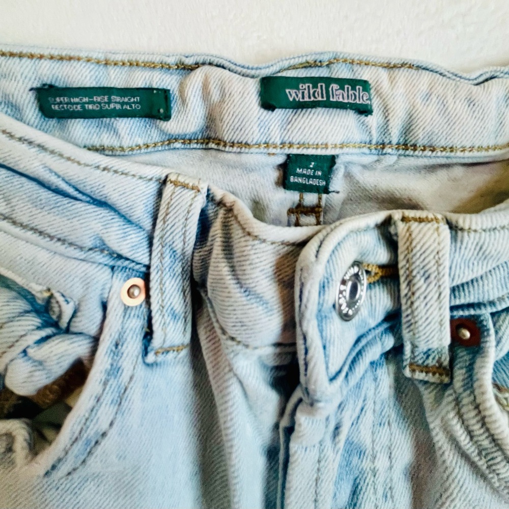 Wild Fable Blue Boyfriend Jeans Distressed Style - Picture 3 of 7